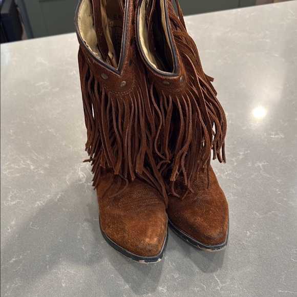 Shyanne Brown Fringe Ankle Booties - Picture 2 of 8